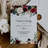 Autumn Rustic Dazzling Burgundy Engagement Party