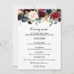 Autumn Rustic Dazzling Burgundy Kissing Menu<br><div class="desc">This autumn rustic dazzling burgundy kissing menu is perfect for a modern wedding reception. The design features burgundy,  red,  navy,  blue and blush radiant and graceful hand-painted flowers,  inspiring natural beauty.</div>