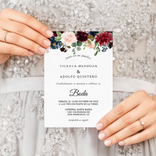 Autumn Rustic Dazzling Burgundy Wedding Invitation