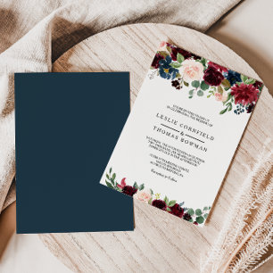 Autumn Rustic Dazzling Burgundy wedding Invitation