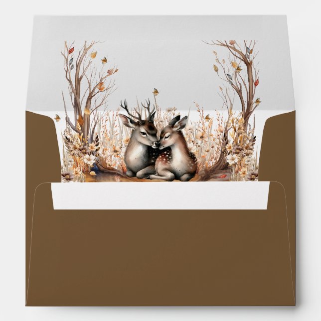 Autumn Rustic Deer Wedding Collection Envelope (Back (Bottom))