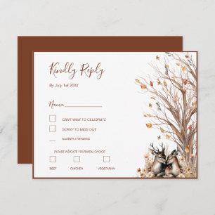 Autumn Rustic Deer Wedding Collection RSVP Card