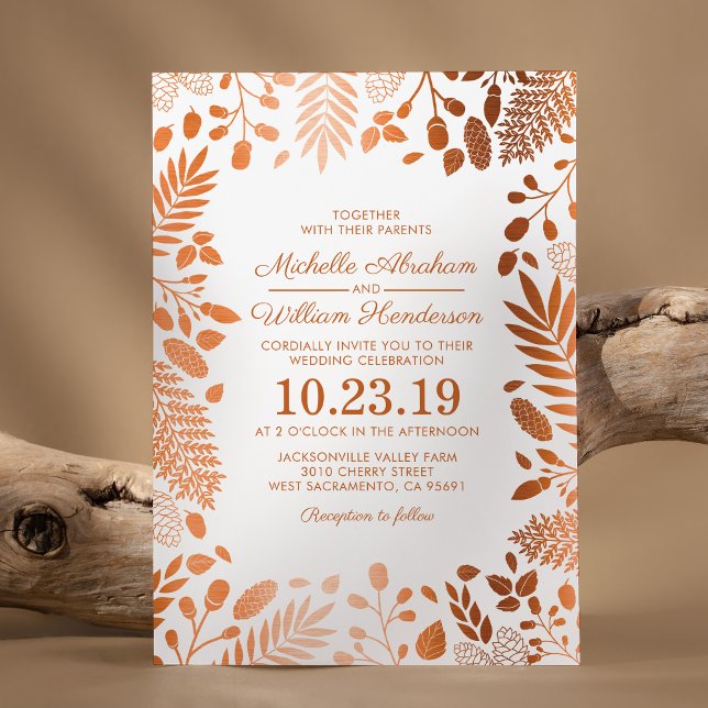 Autumn Rustic Fall Woodland Wedding Invitation (Creator Uploaded)