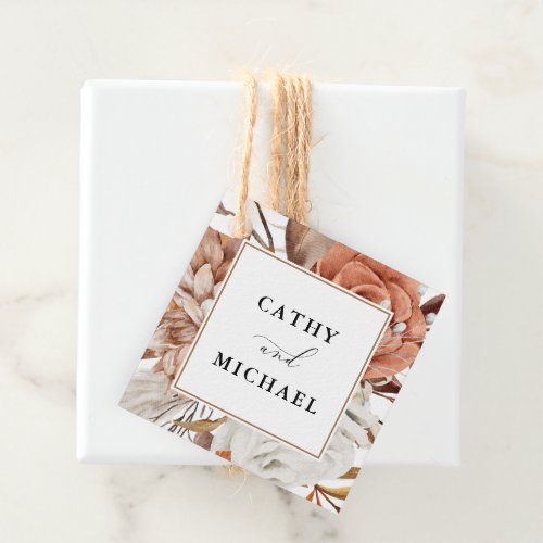 Autumn Rustic Floral Framed Wedding Hanging Favor Tags