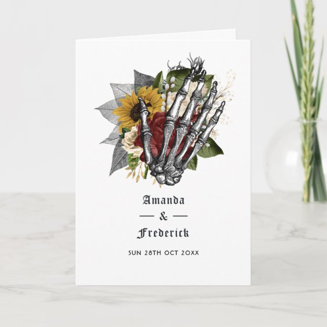 Autumn Rustic Floral Gothic Wedding Program (Front)