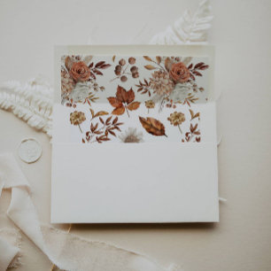 Autumn Rustic Floral Patterned Envelope Liner