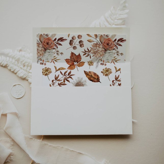Autumn Rustic Floral Patterned Envelope Liner (Creator Uploaded)