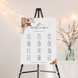 Autumn Rustic Floral Personalized Seating Chart Foam Board