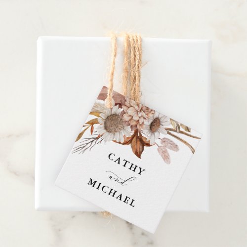 Autumn Rustic Floral Wedding Hanging Favor Tags