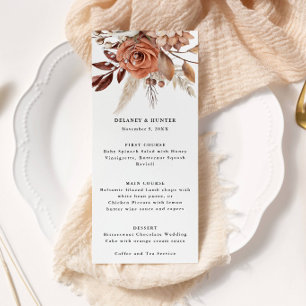 Autumn Rustic Floral Wedding Tall Menu