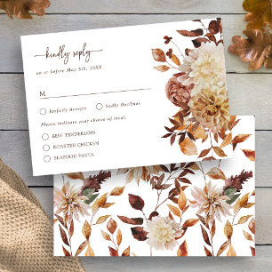 Autumn Rustic Leaves RSVP Card