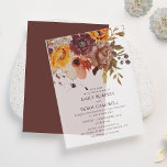 Autumn Rustic Plum Orange Floral Wedding Vellum Invitations<br><div class="desc">Budget Autumn Warm Rustic Plum Orange Floral Wedding Vellum Invitations features a gorgeous bouquet of flowers in plum, orange, terracotta, yellow and green on an off white background. Below is your personalized wedding information. Simply personalize by editing the text in the text boxes provided. Designed for you by © Evco...</div>