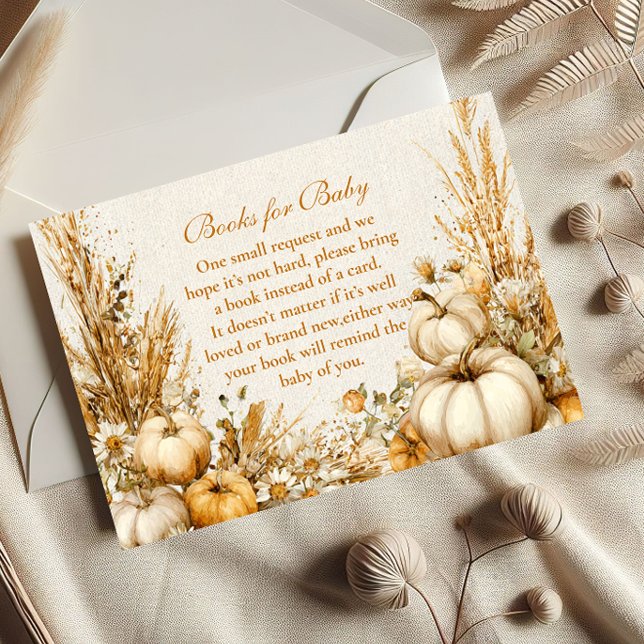 Autumn Rustic Pumpkin Books for Baby  Enclosure Card (Creator Uploaded)