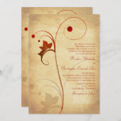 Autumn Rustic Vine Berries Wedding Invitation (Front/Back)