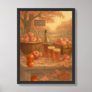 Autumn’s Pour - Rustic Cider Tasting Framed Art