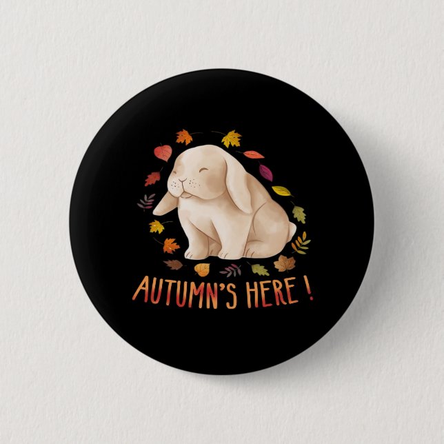 Autumn’s Says Cute Bunny Autumn It’s Fall Y’all Button (Front)