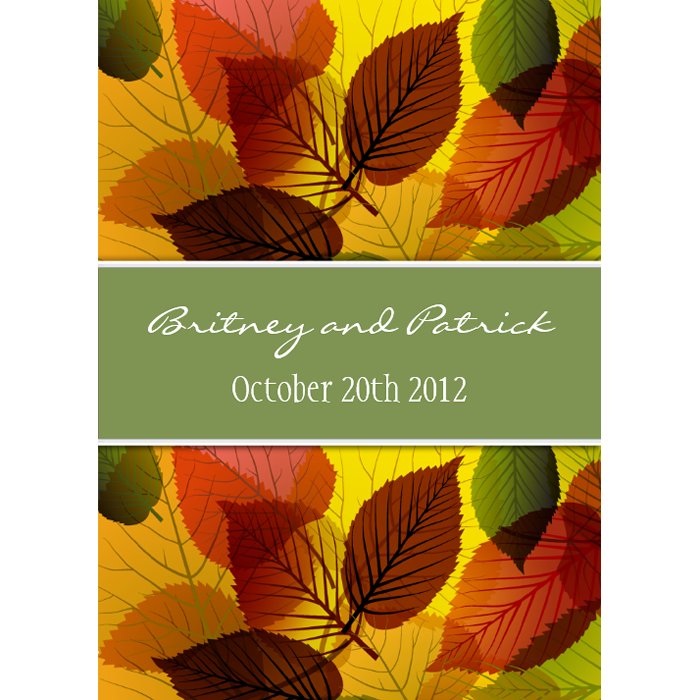 Autumn Sage Falling Leaves Wedding Invitations_invitation