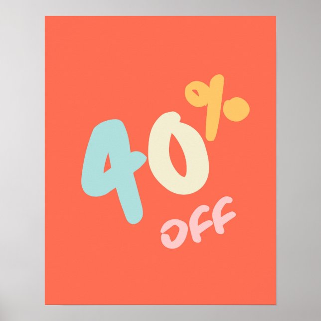 Autumn Sale Sign, Retail Store Signage, 40% Off Poster (Front)