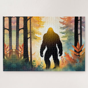 Autumn Sasquatch Colorful Landscape Jigsaw Puzzle