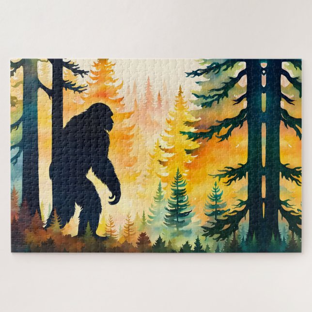 Autumn Sasquatch Colorful Landscape Jigsaw Puzzle (Horizontal)