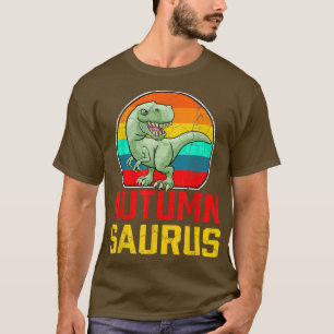 Autumn Saurus Family Reunion Last Name Team Funny T-Shirt