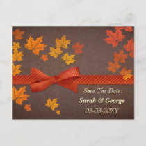 Autumn save the date announcement postcard