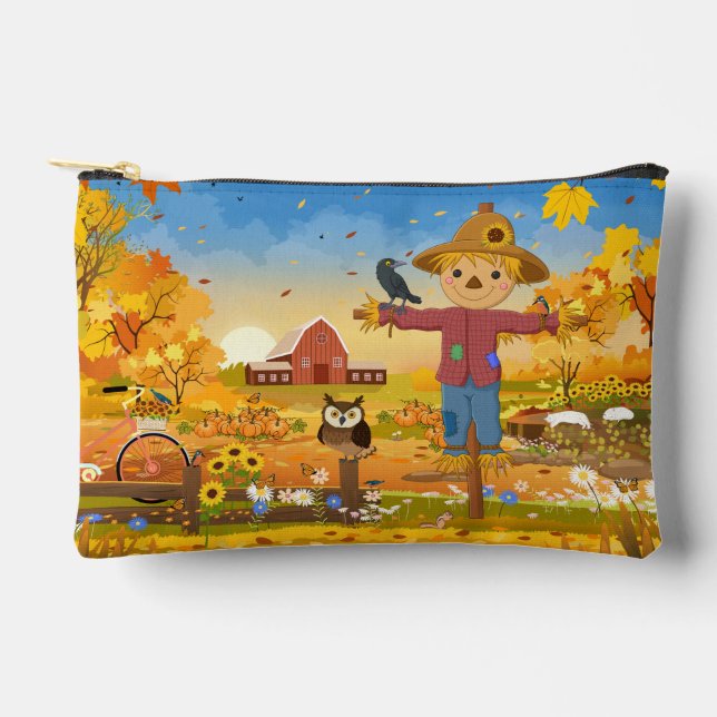 Autumn Scarecrow Accessory Pouch (Front)