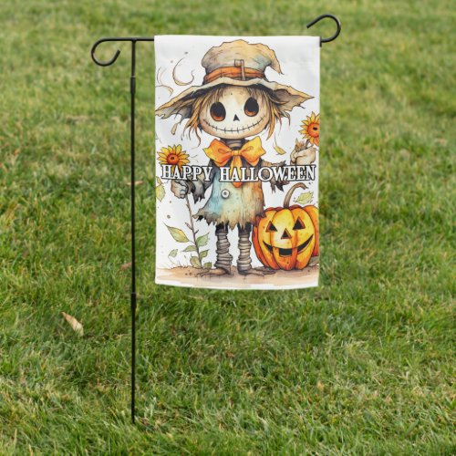 Autumn Scarecrow  Happy Halloween Garden Flag