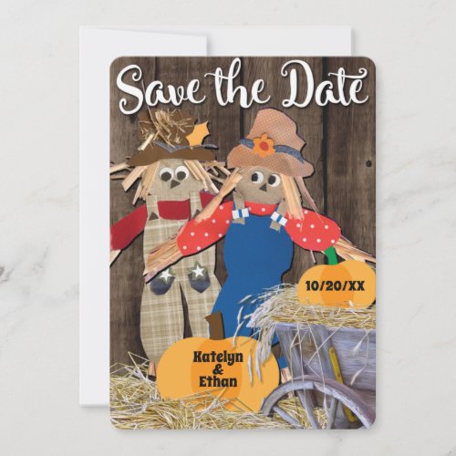 Autumn Scarecrows Fall Wedding Save The Date