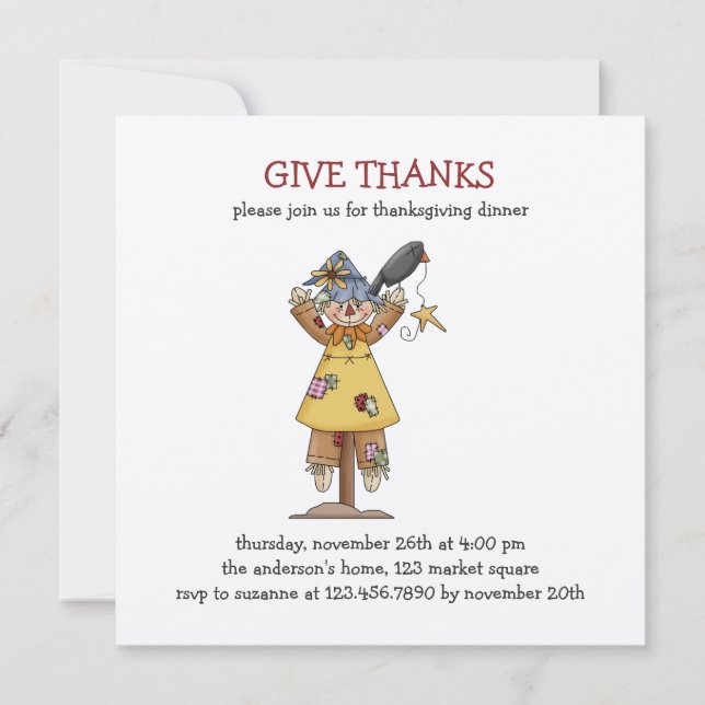 Autumn Scarecrows · Scarecrow Invitation (Front)
