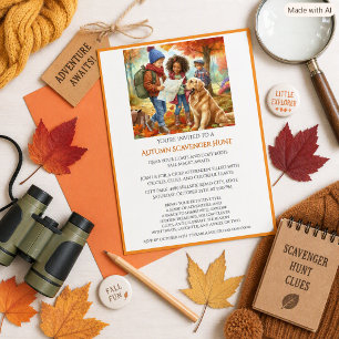 Autumn Scavenger Hunt For Kids Flyer