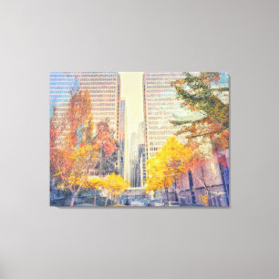 Autumn Scene in City Canvas Print