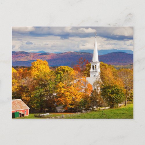 Autumn Scene In Peacham Vermont USA Postcard