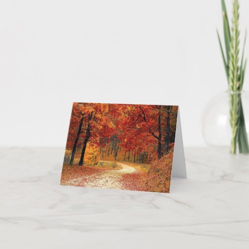 Autumn scene inspirational greeting card