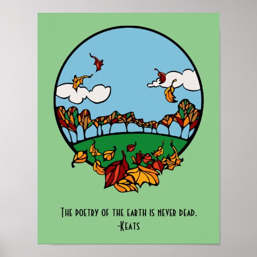 Autumn Scene with Quote Poster