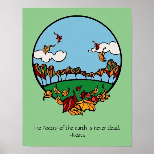 Autumn Scene with Quote Poster