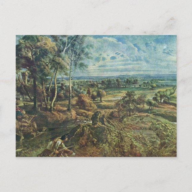 Autumn Scenery And The View Of The Castle Of Postcard (Front)