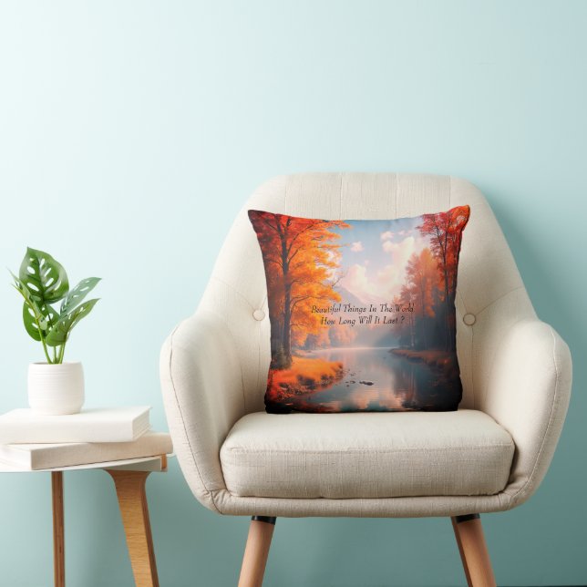Autumn Scenery Throw Pillow (Chair)