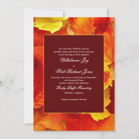 Autumn Scent Fall Wedding Custom Invitation