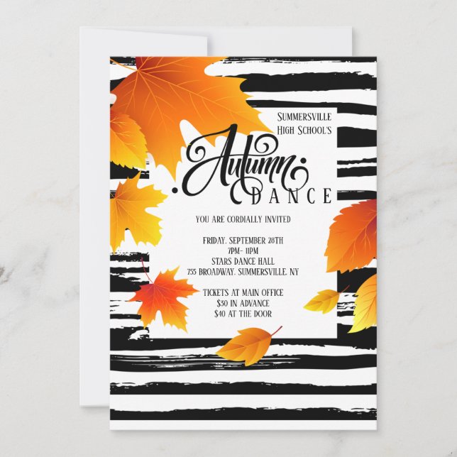 Autumn School Dance Invitation (Front)