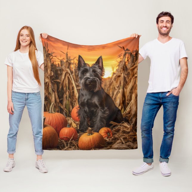 Autumn Scottie – Loyal & Confident Fleece Blanket (In Situ)