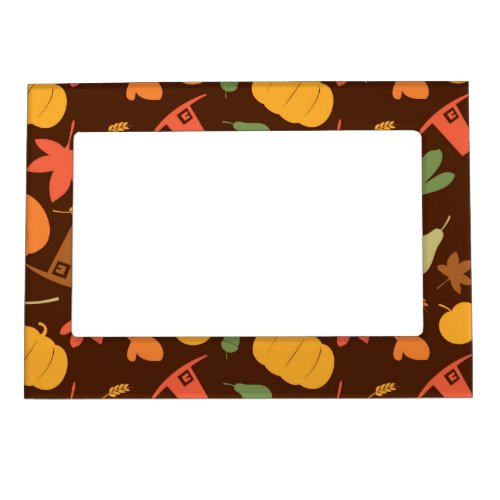 Autumn seamless background Thanksgiving day Magnetic Photo Frame