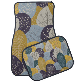 Autumn seamless pattern, abstract vintage backgrou car floor mat