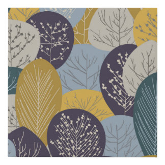Autumn seamless pattern, abstract vintage backgrou faux canvas print