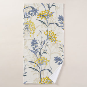 Autumn seamless pattern vintage with yellow berrie bath towel