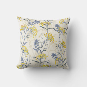 Autumn seamless pattern vintage with yellow berrie throw pillow