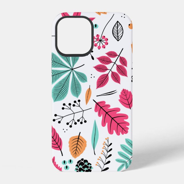 Autumn seamless pattern with leaf, autumn leaf bac iphone case (Back)