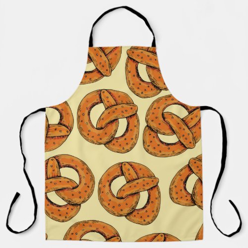 Autumn seamless pattern with pretzelsoctoberfest  apron