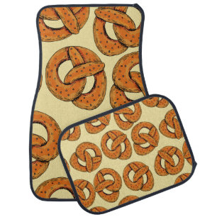 Autumn seamless pattern with pretzels,octoberfest  car floor mat