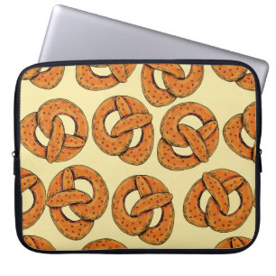Autumn seamless pattern with pretzels,octoberfest  laptop sleeve